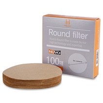 누보 라운드 커피필터 무표백 100mm 25인용 브라운