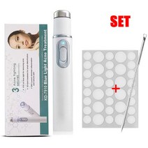 얼굴마사지기계 피부관리 탄력 브이라인 이중턱운동 휴대용 여드름 레이저 펜 주름 제거 내구성 좋은 부드러운 흉터 장치 푸른 빛 테라피 펜 드롭 쉬핑, 02 SET