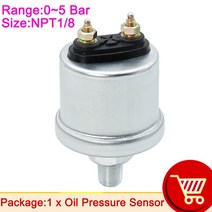 1pc 자동 엔진 오일 압력 센서 0-10Bar 스레드 M10 NPT1/8 12V 24V 차량 경보 경고 게이지 송신기, 04 NPT1-8 5BAR