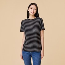 [JAJU/자주] 여 프렌치 리넨 반팔 티셔츠_블랙