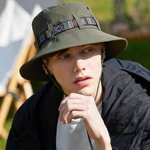 해피쇼핑 햇빛차단 여름 등산 캠핑 골프 라운딩 모자 아웃도어 스포츠 자외선차단 버킷햇, 아미그린