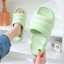힐링스팟 마카롱 뚱카롱 구름 무소음 거실 슬리퍼 층간소음방지 푹신한 임산부 산후조리원 실내화, 그린