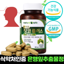 은행잎추출물 혈액순환제 60정 식약청인정 혈액순환개선제 은행잎 플러스 혈행개선 고함량 정제 추천 징코 효능, 6개