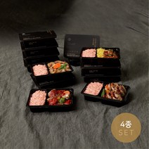 넉넉소반 4종 블랙에디션 직장인을 위한 단백질 점심 냉동 간편 프리미엄 도시락, 일회용품 필요하지 않습니다.