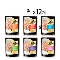 쉬바 주식파우치 70g 고양이 파우치 간식, 참치와 도미, 12개
