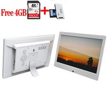 전자액자 미니모니터 디지털 스마트 서브 lcd 사진 프레임 초박형 10 모니터 액자, AU 플러그, 무료 4GB 화이트 색상