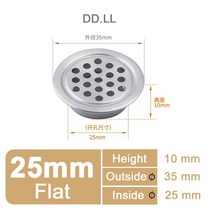 벤츄레이터 10 개 스테인레스 스틸 공기 환기 그릴 커버 블랙 화이트 옷장 캐비닛 메쉬 구멍 플러그 직경 1, 07 Flat Silver 10PCS5