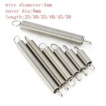인장스프링 스텐인장스프링 금형 2-5pcs 1.0*8 * L 1.0mm 스테인레스 스틸 인장 스프링 후크 연장 외부 직경 8mm 길이 20mm ~ 150mm, 1x8x35 5pcs, 09 1x8x35 5pcs
