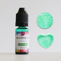 옷염색약 복원 천 패브릭 24 색 10ml15ml 아트 잉크 알코올 수지 안료 액체 착색제 염료 확산 UV 에폭시 DIY 쥬얼리 제작 가지 색상, 2bottles, green 10ml