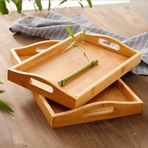 손잡이 쟁반 원목 우드트레이 대나무 카페 사각, 쿠팡1 3-손잡이트레이-소, 쿠팡1 본상품선택