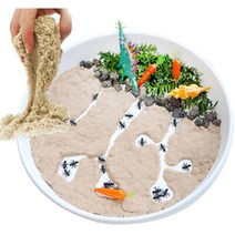 스테이앳홈 매직샌드 모래놀이세트 키네틱 샌드 촉촉이 뽀송이 모래 1kg, 개미10마리추가