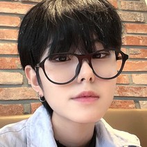 남녀공용 뉴트로 복고 원형 스몰 프레임 투명 큐트 뿔테 데일리 안경테