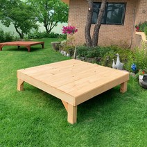 미엔우드 야외 원목 평상 실내 원목 테이블 데크 정자 DIY 조립식 무도색 595x595, 튼튼평상, 대형(1900mm)