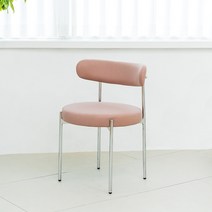 미드센추리 모던 패브릭 인테리어 철체 카페 디자인 식탁의자, 01. 실버_핑크 1개 (SWT)