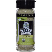 Celtic Sea Salt 고메 유기농 셀러리 시즈닝 소금 블렌드 허브 맛 수제 및 유기농 105g, Celery Salt Blend