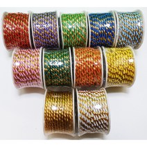 만들기재료/투톤꽈배기끈/9미터 롤 굵기4미리/, 4mm 보라색(금줄)