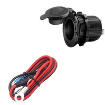 파워뱅크용 방수방진 시거소켓 시거잭 12V, 케이블 포함 (10A 휴즈&터미널 포함), 1개