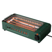바베큐 꼬치 자동양꼬치 구이 통닭 그릴 전기 기계 가정용, 디럭스 선물세트] 화이트 (그물접시 불판)