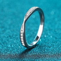 라운드 컷 100% 진짜 Moissanite 다이아몬드 반지 0.13 CT 매칭 웨딩 밴드 S925 실버 쥬얼리 여성
