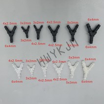 20Pcs 프린터 Y 모양 잉크 튜브 커넥터 3x2mm 5x3mm 6x4mm Uv 파이프 호스 대형 플로터용 플라스틱 흰색 검정색, 흰색 5x3mm