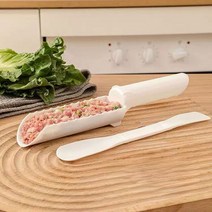 소세지만들기 수제 순대 충진기 미트볼 만들기 매직 도구 가정용 메이커 주방 생선 공 압착 튀김 파기 스푼 새우 미끄러운, [01] white, 01 white