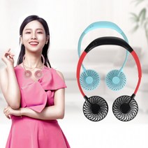 목선풍기 넥밴드 목휴대용 선풍기 LED선풍기, 블랙, x-8
