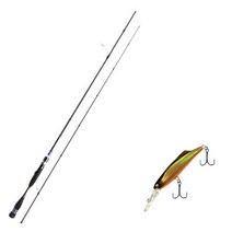 아오맥스 배스 루어낚시대 스피닝 타입 S-662ML + 다미끼 쏘킬 하드베이트, 낚시대(네오블랙), 하드베이트(236H BLACK GOLD HOLO)