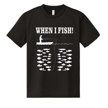 낚시 티셔츠 내가낚시할때만 when i fish 낚시복 드라이 쿨 메쉬 선상 상의, 드라이 메쉬, 블랙, 3L(110)