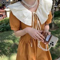 DFMEI 원피스 여 여름 날씬해 보이는 쉬폰 청초순스커트
