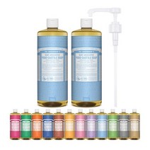 닥터브로너스 캐스틸 솝 950ml 2개 + 전용펌프 1개, 아몬드 950ml 2개