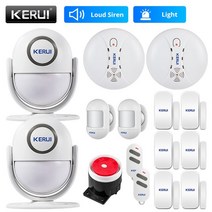 무선초인종 무선차임벨 도어벨 KERUI P6 가정 차고 보안 경보 도난 방지 스마트 모션 PIR 문 및 창문 무선, 13.KIT13