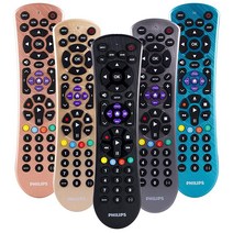 필립스 범용 리모컨 교체품 삼성 Vizio LG 소니 샤프 Roku 애플 TV RCA 파나소닉 스마트 스트리밍 플레이어 블루레이 DVD 간단한 설치 장치, Black_6 Device