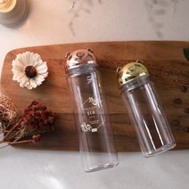 다회용커피컵 냉온수가능 국산 물통 투명 보틀 350ml, 로즈골드