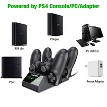 고속 충전 도킹 스테이션 4 미니 마이크로 충전기 포트 LED 조명 PS4 /PS4 슬림/PS4 PRO 컨트롤러용 충전베이스, 한개옵션0