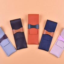 [레더키트]100%천연가죽완제 펜케이스 사피아노 5색_핸드메이드 가죽필통 단체선물 판촉품 사은품 제작, 연핑크