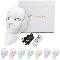 LED마스크 얼굴 마사지기 색 페이셜 기계 라이트 광자 치료 여드름 과 목 세트 뷰티, 상자 포함
