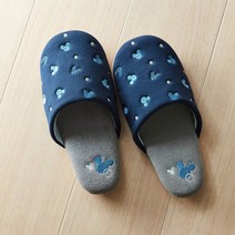 디즈니 캐릭터 실내 슬리퍼 사무실 실내화 룸 슬리퍼, 미키모티브도트(네이비
