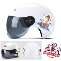 오토바이 헬멧 더블미러 이쁜 누나 추천 사계절 전동 킥보드 전기 자전거 머리보호 2종소형 바이크 원동기, 흰사슴