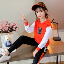 여아코디 러블리 캐주얼 아동 키즈 후드 맨투맨 세트