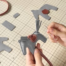 소가죽 DIY 키트 - 포니 팬던트, 옐로우, 1개