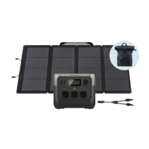 [본사직영] 에코플로우 (60W 태양광 패널 + 가방 증정) 파워뱅크 리버2 프로 EcoFlow RIVER2 Pro 낚시 고속충전 가정용 캠핑용 휴대용 768Wh 인산철 배터리, 리버2 프로+220W 태양광 패널+병렬 연결 케이블