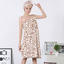 랩가운 타올 마사지 스파 샤워 사워 랩 여자 골프랩 목욕 미용 극세사 감촉의 부드러운, 레오파드