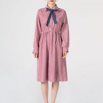 봄 가을 큐티 넥라인 리본 긴팔 원피스 롱원피스