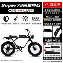 전기자전거 팩스 super73s12 와이드 타이어 산악 자전거 레트로 오프로드 오토바이 전원 보조 전기 자전거 배터리 자동차, 48V, 18AH, [퀵차지 버전-Y2] 전면 및 후면 이중 오일 디스크/