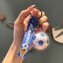 [햇볕과너] 2022 카타르 월드컵 축구 열쇠고리 아크릴 자동차 열쇠걸이 가방 열쇠 고리 스포츠 수집품, 블루화이트풋볼