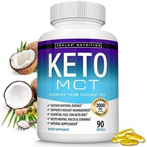 Keto MCT 오일 캡슐 케토시스 다이어트 지원 3000 mg 코코넛 오일 추출물 에너지원 남성 여성을 위한 소화하기 쉬운 케토 알약, 90정x한 병