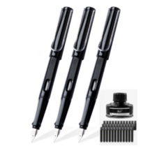 영웅359 3자루 세트 만년필 + 잉크 + 리필 카트리지 36개 가성비 저가 입문 만년필, 그레이3자루