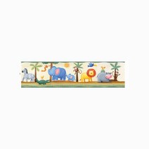 키즈룸 사파리 동물 접착식 띠벽지 시트 벽장식소품 유치원 상담실 벽지띠
