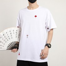 반팔티셔츠남자 차이나 t셔츠 여름 얇은 와이드 루즈핏 클래식 자수 중국전통의상 빅사이즈 트렌드 남성의류 291846828