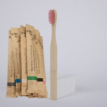 50100 개 부드러운 강모 대나무 칫솔 생분해성 천연 숯 친환경 컬러 나무, 9.100pcs pink